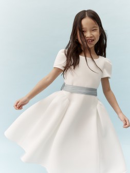 Baby Polly Cap Sleeve Bow Party Dress Ivory