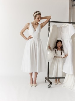Colette Midi Wedding Dress Ivory