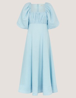 Payton Puff Sleeve Midi Dress Blue