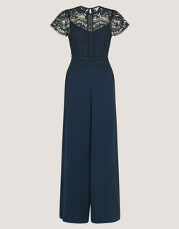 Monsoon Blue Monica Lace Maxi Dress