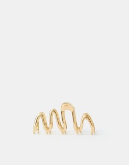 Metal Wave Claw Clip Gold