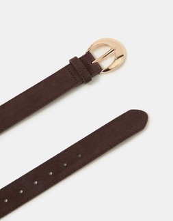 Suede Belt Brown