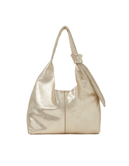 Slouchy Knot Leather Shoulder Bag Gold