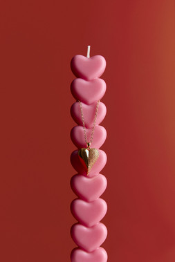 M&S SCENTIMENTS 2 Pack Heart Dinner Candles £8, M&S 14ct Gold Plated Heart Necklace £30