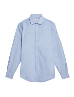 M&S Collection Regular Fit Ultimate Non Iron Cotton Shirt Light Blue £40