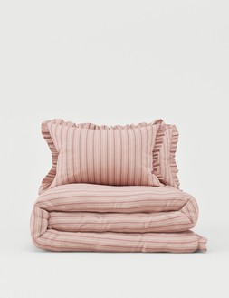 M&S Stripe Ruffle Edge Bedding Set £59