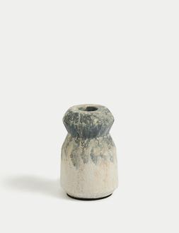 M&S X FIRED EARTH DINNER CANDLE HOLDER £9.50